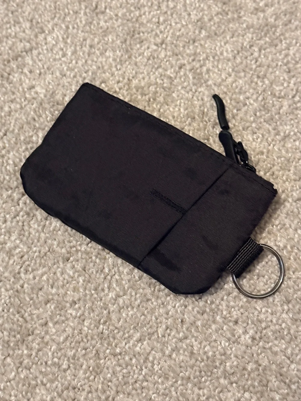 ALPAKA Zip Pouch Wallet Black EDC Card Holder Coin Pocket Orange Lining